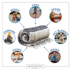 Wohltätigkeit LA Authentische handgewebte mexikanische Decke | Yoga-Decken, Outdoor, Picknick, Strand, Camping | Reitsattel | Serape 50x70 Zoll - Sand, Packung mit 1