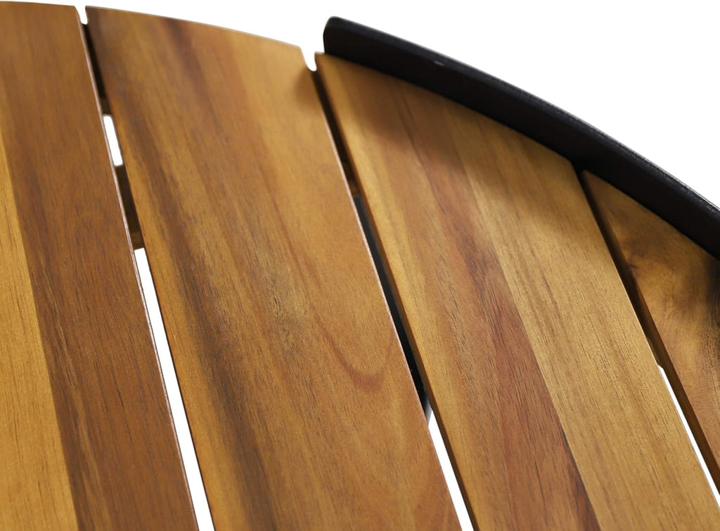 Christopher Knight Home Tracy Outdoor Modern Industrial Acacia Wood Coffee Table, Teak Finish, Black