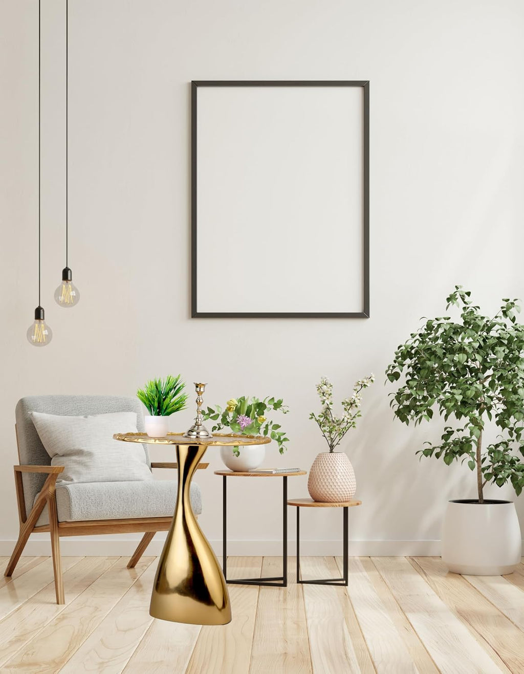 Round Metal Side Table, Coffee End Table for Small Spaces, Lightweight Accent Table for Living Room, Bedroom, Balcony - Easy Assembly,18 Inches (Gold) - APLHA Living Home