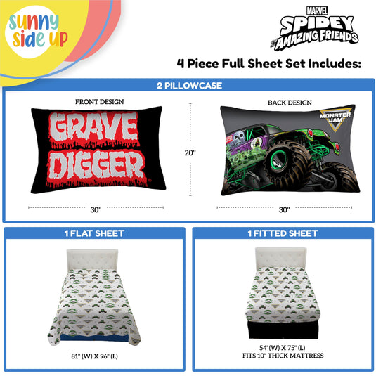 Sunny Side Up Minecraft Creeper & Animals Twin Sheet Set - 3 Piece Kids Bedding Set Includes Pillow Cover - Super Soft Microfiber Sheets