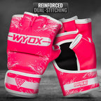 WYOX MMA Gloves for Men & Women – Grappling & Sparring Boxing Gloves with Open Palm Design, Padded Fingerless Training Gloves for Kickboxing, Muay Thai, Youth & Heavy Bag Workouts