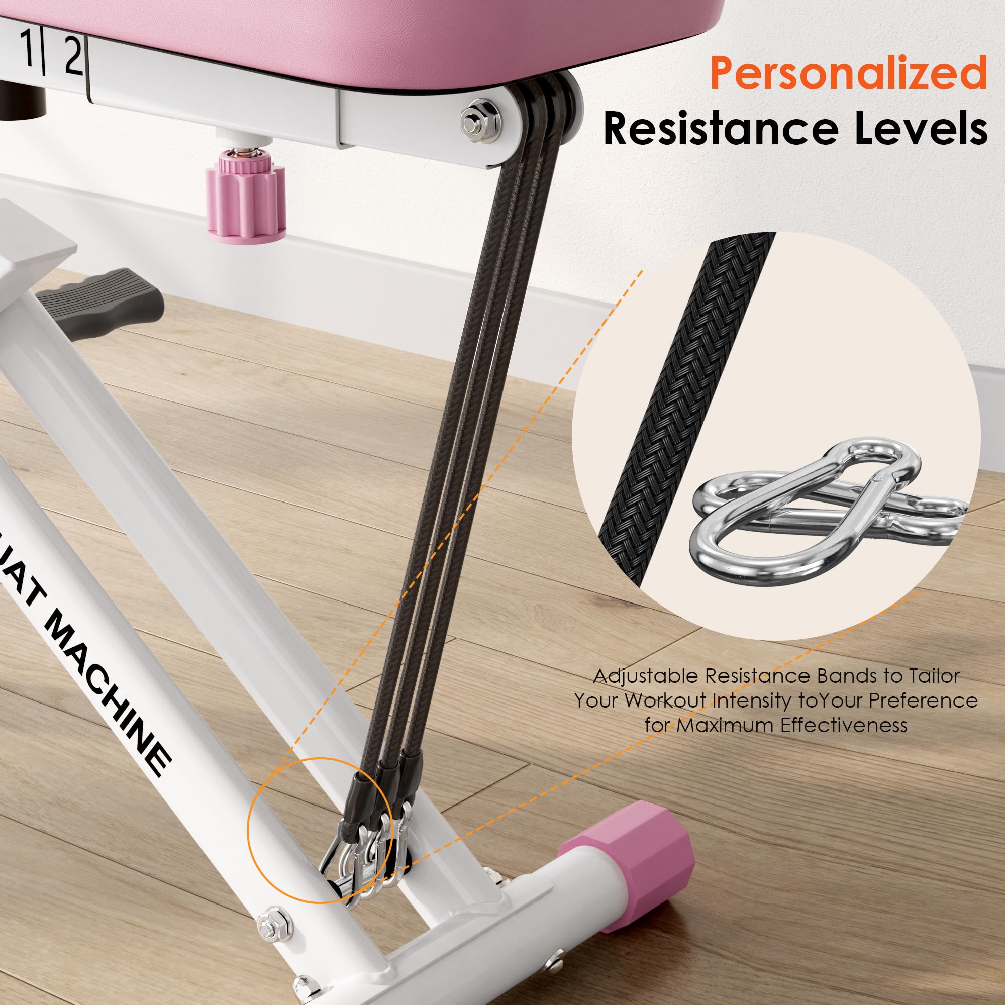 Machine à Squat Pliable SogesGame, Machine de Squat et Rameur 2 en 1, Équipement d'Exercice pour la Maison, Entraîneur d'Assistance au Squat pour Entraînement des Fessiers et des Jambes