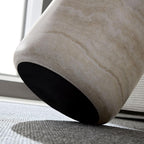 JUSTONE Set of 2 Round Coffee Tables for Living Room, Faux Mars Pattern Modern Minimalist Side Tables Accent End Table End Table for Apartment,Office,Marble