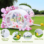 FINCOME Inflatable Bubble House 10FT for Kids Adults, Large TPU Balloon House with Double Air Blowers 100 Balloons, Bubble Balloon House for Party Wedding Birthday Holiday Outdoor Commercial Event