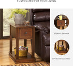 Signature Design by Ashley Breegin New Traditional Wooden Chair Side End Table, Brown