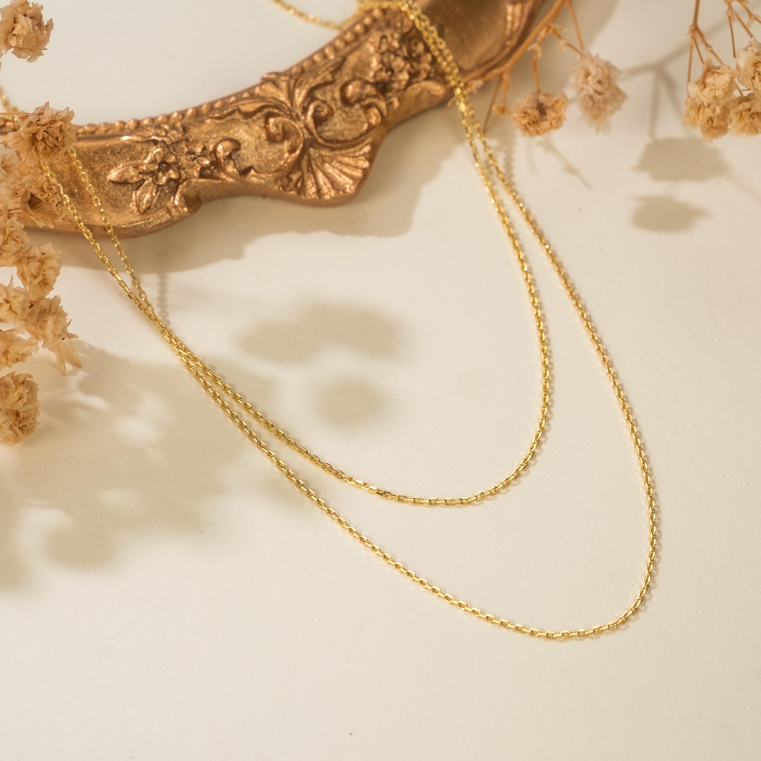 Corrente PESFIOLO de Ouro 14K para Mulheres Correntes de Ouro 14K na Moda para Homens Colares Correntes Colares Femininos Correntes de Cabo Colares para Homens 16-26IN (22in)