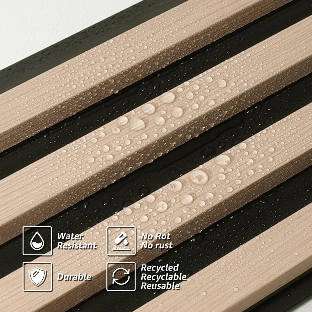 Art3d 8-Pack WPC Wood Slat Wall Panel for Interior Wall Décor, 3D Wood Fluted Acoustic Wall Paneling for Living Room Bedroom Home & Office Accent Wall Decor - 96 x 6 Inch Oak