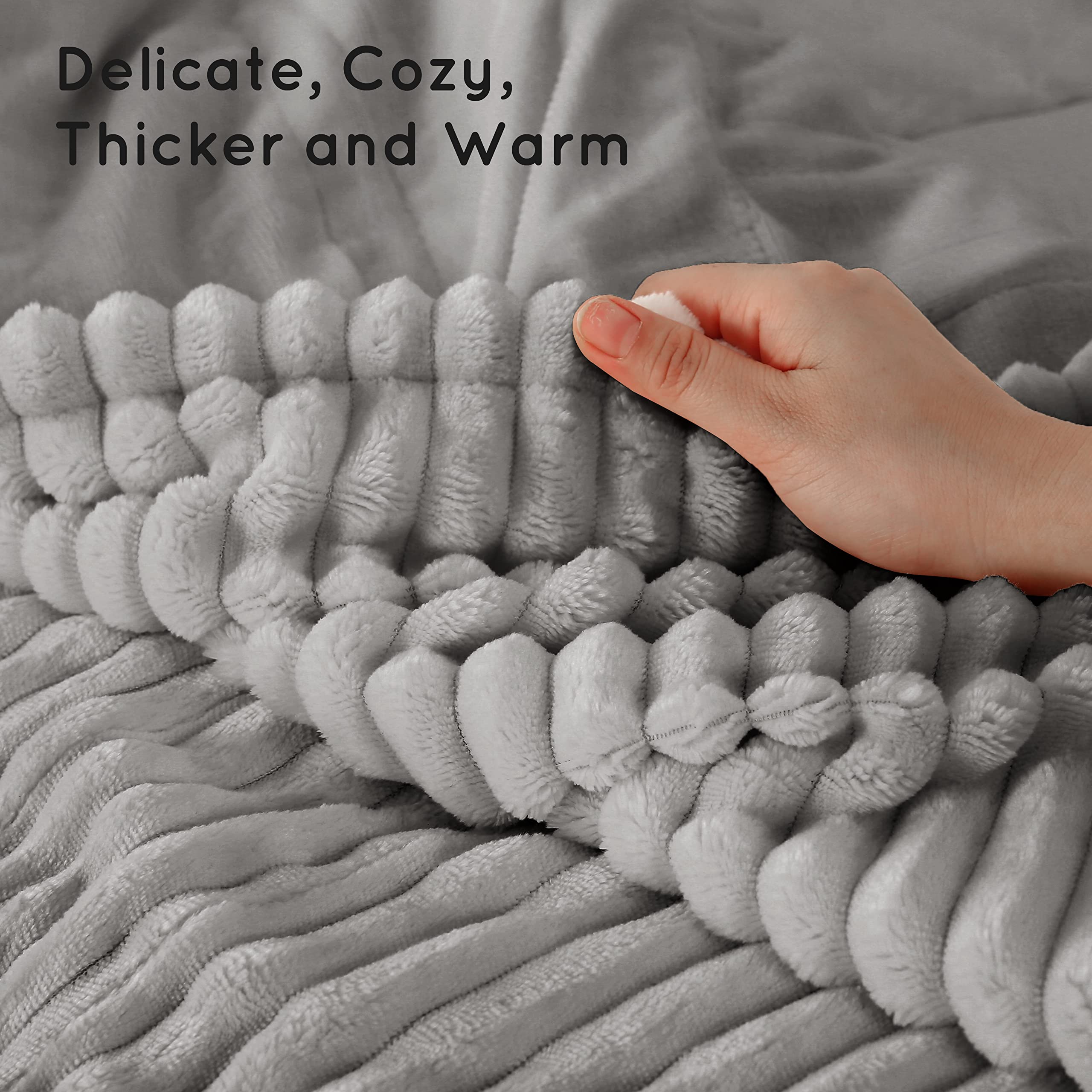 Couverture chauffante électrique DUODUO 72"x84" en polaire corail chaude avec 4 réglages de chaleur et arrêt automatique de 10 heures Protection contre la surchauffe - Gris 