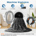 Elektrische Heizdecke mit Kunstpelz, Größe mit flauschigem Sherpa-Rücken, wärmende Plüschdecke Geschenk, weiche Heizdecken mit 10 Wärmeeinstellungen, 5 Zeiteinstellungen, ETL 50"x60", Anthrazitgrau