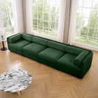 Large Sectional Couches for Living Room, Corner Couch with Storage Chenille Sectional Sofa, Cylindrical Backrest and Armrests 6 Seats,Green