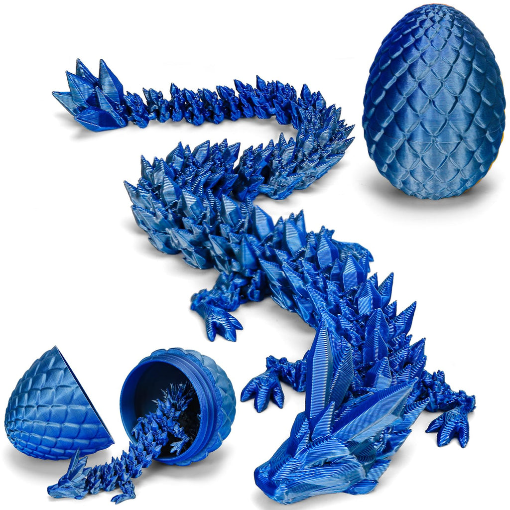 TBOLINE 3D Printed Easter Dragon Egg - Perfect Basket Essentials Stuffers, 4 Pack Prefilled Easter Eggs Filled with Toys, Small Articulated Crystal Animals Fidget Toy for Kid (4PCS1)