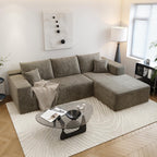 107.5" Cloud Sectional Couch with L-Shape Chaise,Modern Modular Sofa with Deep Seat, Upholstered Couches for Living Room Bedroom Apartments,No Assembly Required, (Black,Right Facing Chaise)