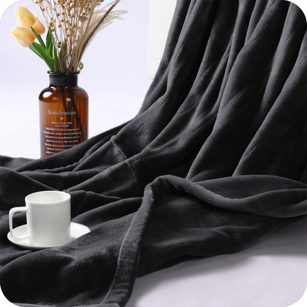 Elektrisch verwarmd deken 72" x 84" volledige maat flanellen stof met 4 verwarmingsniveaus & 10 uur automatische uitschakeling, ademend warm en wasbaar voor zacht en bed - lichtgrijs