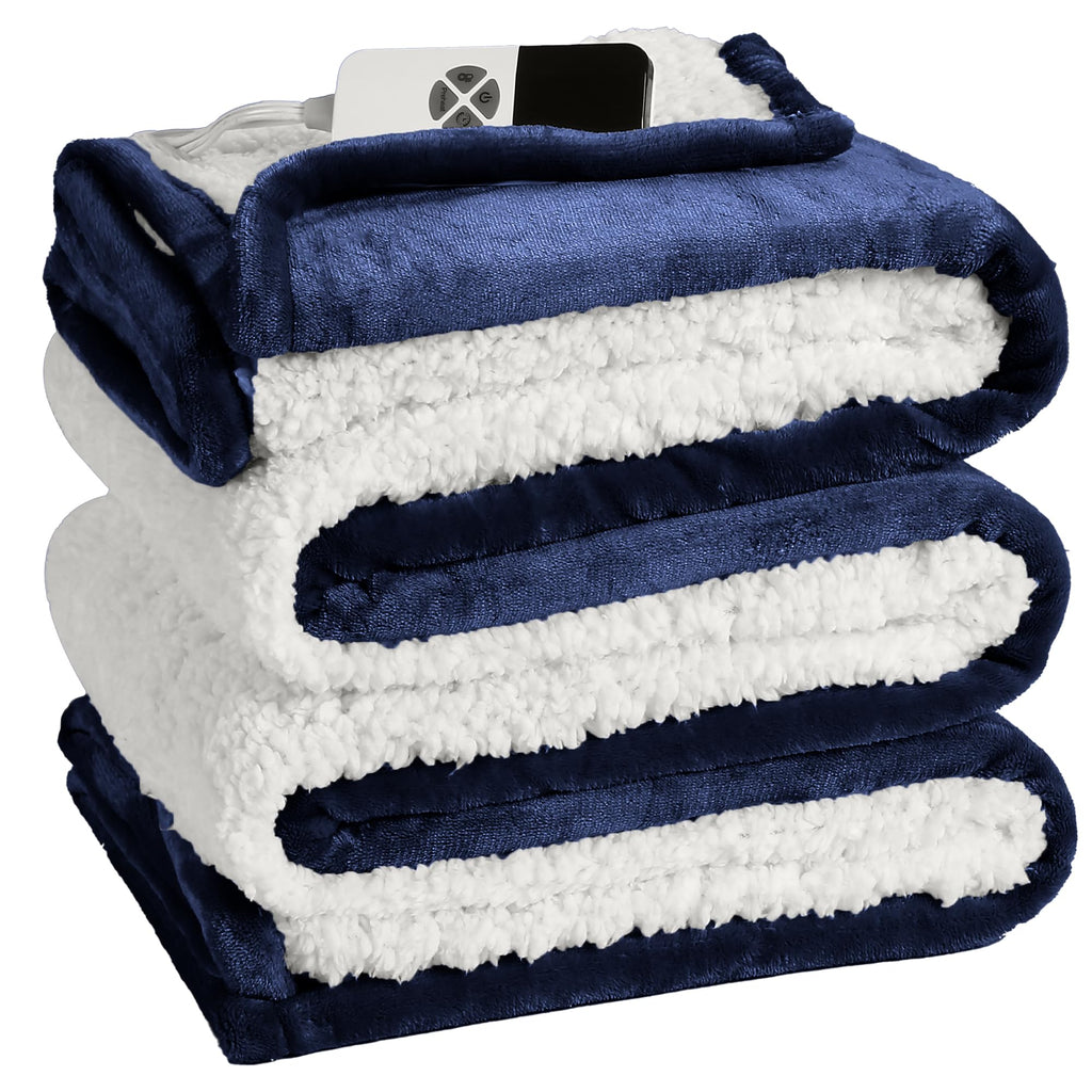 Coperta Elettrica Riscaldata Plaid con 5 Livelli di Riscaldamento e Spegnimento Automatico dopo 4 Ore, Plaid Riscaldato 50"x60" con Certificazione ETL e FCC per Casa e Ufficio, Lavabile in Lavatrice, Grigio Scuro