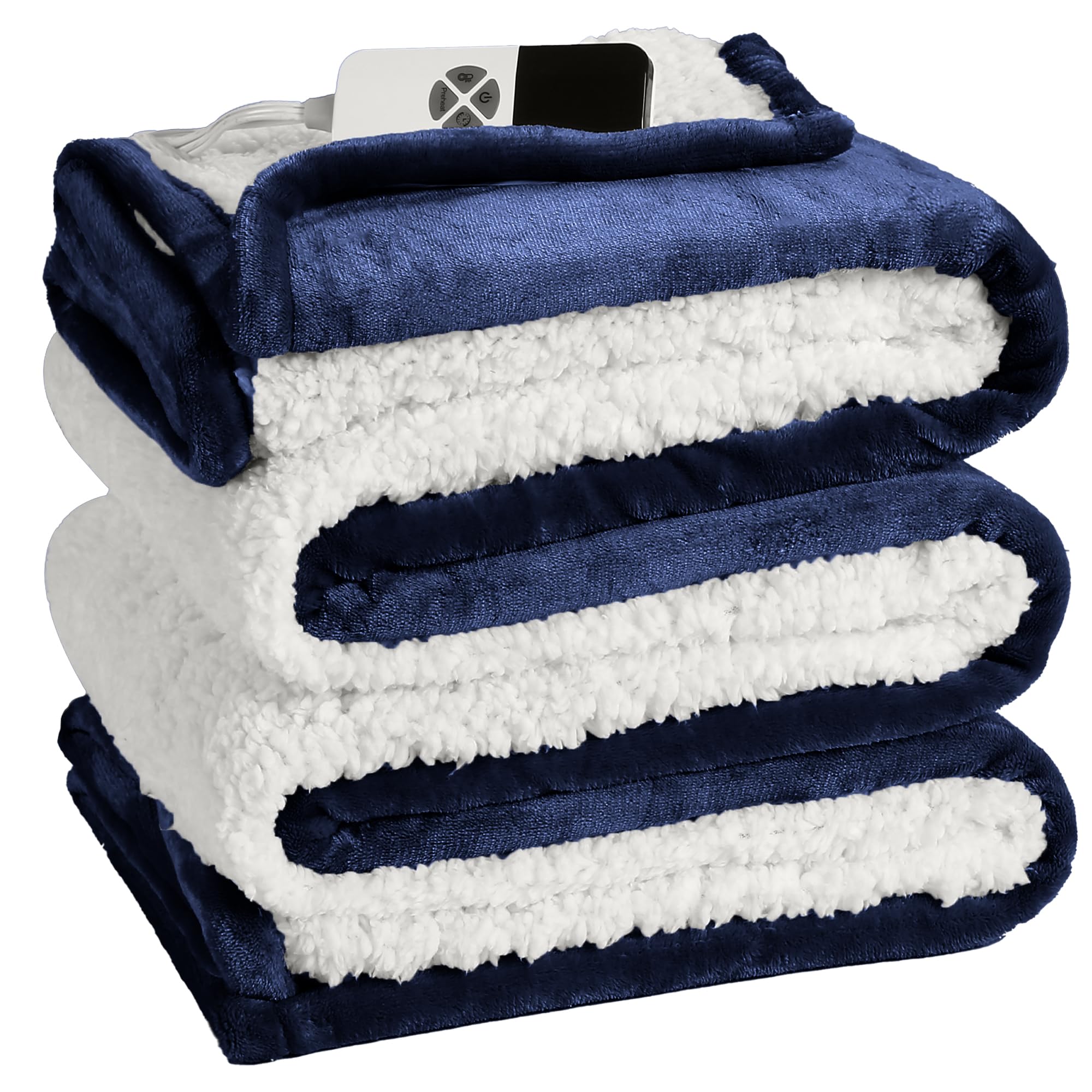 Coperta Elettrica Riscaldata Plaid con 5 Livelli di Riscaldamento e Spegnimento Automatico dopo 4 Ore, Plaid Riscaldato 50"x60" con Certificazione ETL e FCC per Casa e Ufficio, Lavabile in Lavatrice, Grigio Scuro