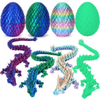 TBOLINE 3D Printed Easter Dragon Egg - Perfect Basket Essentials Stuffers, 4 Pack Prefilled Easter Eggs Filled with Toys, Small Articulated Crystal Animals Fidget Toy for Kid (4PCS1)