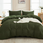 AveLom hvidt dynebetræk Queen (90 x 90 tommer)， 3 stykker (1 dynebetræk + 2 pudebetræk) Stribet lynlåslukning Hjørnebånd Blødt vasket mikrofiberdynebetræk til mænd, kvinder