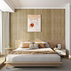 FunStick 24"x200" Wood Slat Peel and Stick Wallpaper Removable Wood Contact Paper Peel and Stick Wood Slats Wall Paper Decor Self Adhesive Vinyl Beadboard Wallpaper for Bathroom Kitchen Cabinets Table