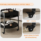 Mid Century Black Coffee Table, 26.77” Lift Top Coffee Table with Removeable Wheels, Hidden Compartment and Open Shelf, Wood Lift Tabletop Central Dining Table for Living Room, Home Office