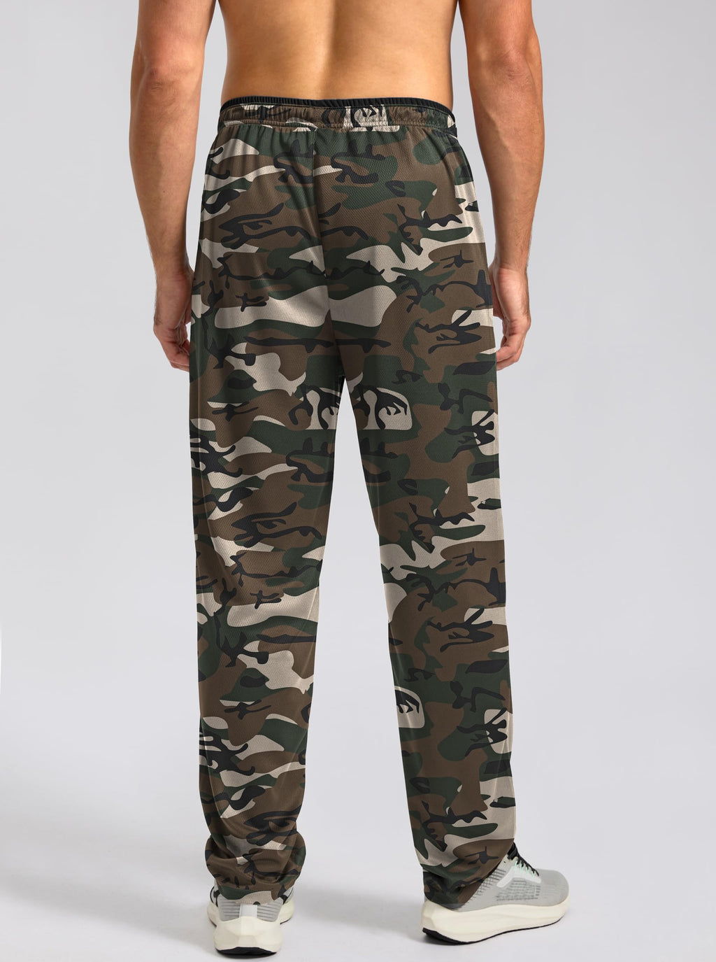G Gradual Men's Sweatpants Mesh Lightweight with Zip Pockets Breathable Quick Dry Athletic Pants for Workout Running (Green Camo, Small)