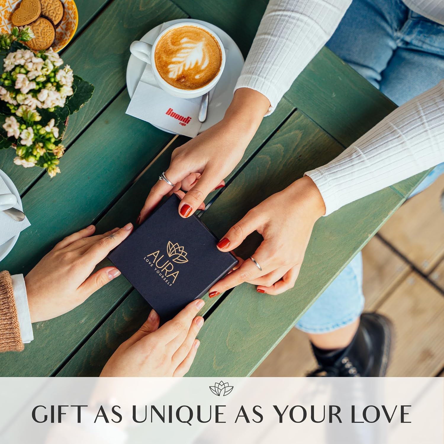 Lava Rock Beaded Diffuser Bracelet for Women with Lavender Essential Oil, 18K Gold-Plated Charm Soothing Crystal Beads Boho Stretch Bracelet for Aromatherapy, Birthday and Valentine’s Day Gift for Her