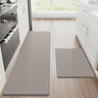 StepRite Kitchen Mats, 2PCS Kitchen Rugs, Cushioned Anti Fatigue Kitchen Mats for Floor, Non-Slip Standing Desk Mat, Waterproof Kitchen Rug Set for Kitchen, Floor, Office, 17.3"x30"+17.3"x47", Black