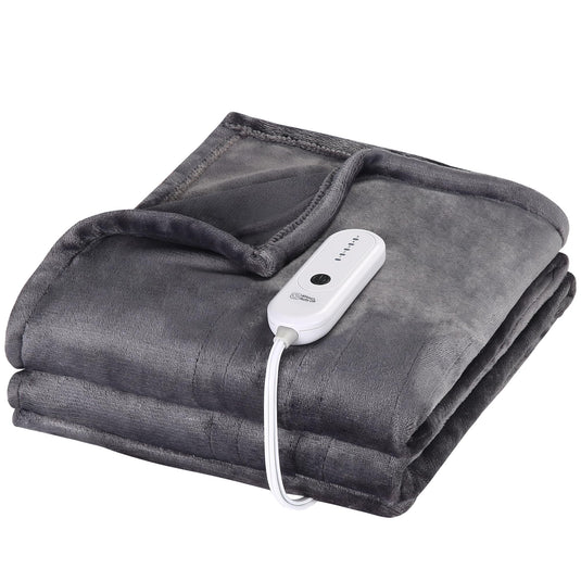 Heated Blanket Electric Blanket Full Size, Super Soft Cozy Upgraded Flannel Heating Blanket with 6 Heating Levels & 1-10 Hours Auto Off, Fast Heating & Overheat Protection, 72" x 84", Dark Gray