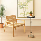 Martini Table Height Adjustable, Drink Tables for Small Spaces, Round Side Table, Tiny Side Tables for Living Room, Bedroom, Cocktail, Black (Black)