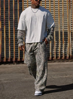 Dsewpaur Herren Camo Grafikdruck Sweatpants Athletische Gym Jogger Streetwear Hosen Elastischer Bund Weites Bein Trainingshosen