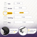 XetraDesign Bed Wedge Pillow for Headboard Gap Up to 7", Triangle Pillow Wedge for Headboard Gap, Gap Filler for Bed, Mattress Wedge Gap Filler, Headboard Space Filler, Corner Pillow, White Queen 60"