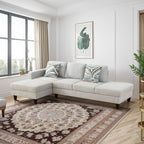 Ball & Cast Calico 4-Piece Couch Living Room Couch Set with Sofa and Loveseat,Modular L Shaped Sectional Couches w/Free Combination and Wood Frame,Furniture for Apartment,Studio,Office,Pale Green