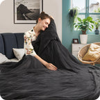 Couverture chauffante électrique DUODUO 72"x84" en polaire corail chaude avec 4 réglages de chaleur et arrêt automatique de 10 heures Protection contre la surchauffe - Gris 