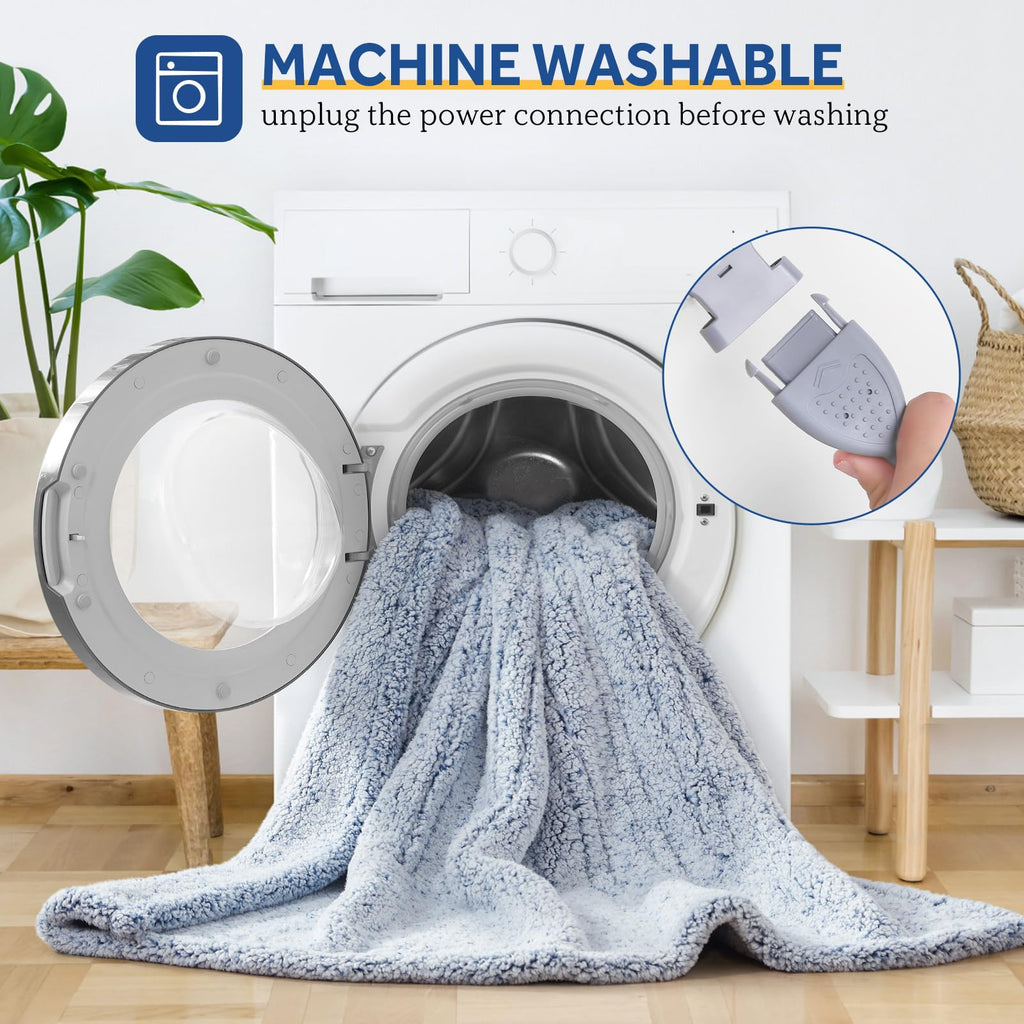 SEALY Electric Blanket Heated Throw 50"x60" Soft Double Sherpa Super Cozy with 6 Fast Heating Levels & 2-10 Hours Auto-Off, Over-Heat Protection, Machine Washable, Charcoal