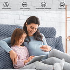 EUHAMS Wedge Headboard Pillow - Bed Wedge Pillow for Headboard Triangular Headboard Pillow with Neck Roll Pillow-Large Bolster for Sitting in Bed Backrest Positioning Support (Grey,59x8x20 Inches) - Grand Goldman