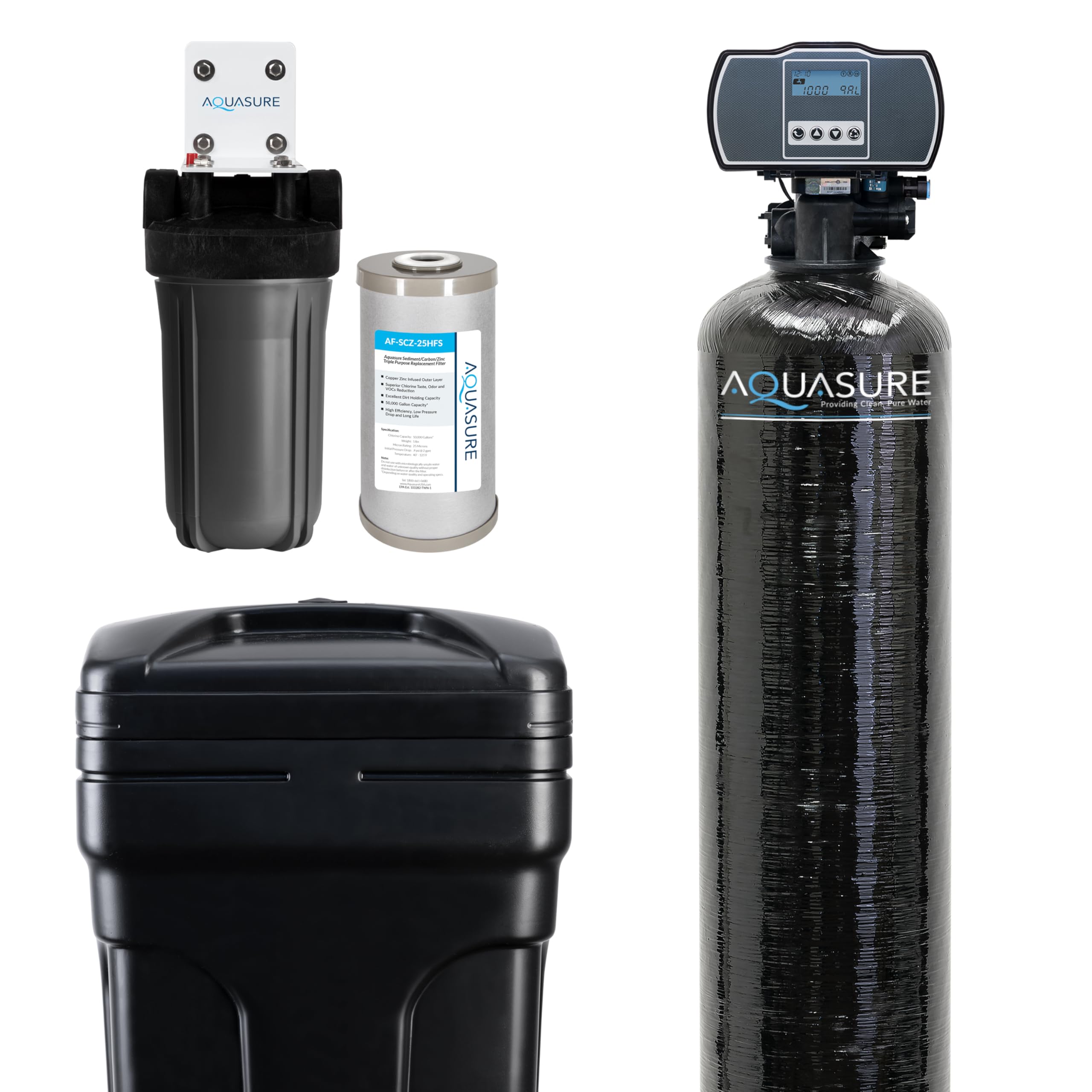 Aquasure Harmony Series 48,000 Grains Whole House Water Softener w/High Efficiency Digital Metered Control Head (48,000 Grains)