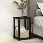 Furinno Just 3-Tier Turn-N-Tube Nightstand, 2-Pack, Columbia Walnut/Black