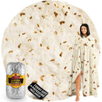 Zulay Giant Double Sided Tortilla Blanket with Tinfoil Packaging - Novelty Blanket for Adults & Kids - Soft Flannel Round Tortilla Blanket for Indoors, Outdoors, Travel, Home, 285 GSM - 60 Inches