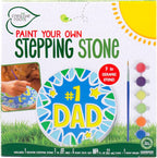 Creative Roots Paint Your Own #1 Dad Stepping Stone, Paintable Ceramic 7 in. Stone, Includes 6 Acrylic Paints & Paintbrush, Great Arts and Crafts for Kids Ages 8-12, Father's Day Gift