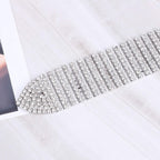 WHIPPY Women Rhinestone Belt Silver Shiny Diamond Crystal Ladies Waist Belt for Jeans Dresses Fit Waist Size 27-35 Inches