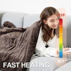 Manta Elétrica Tefici, Super Aconchegante e Macia, Flanela de 2 Camadas 50" x 60", Manta Aquecida com 3 Níveis de Aquecimento e Desligamento Automático em 4 Horas, Lavável na Máquina, Certificada ETL e FCC, Uso Residencial e Escritório, Cor Camelo