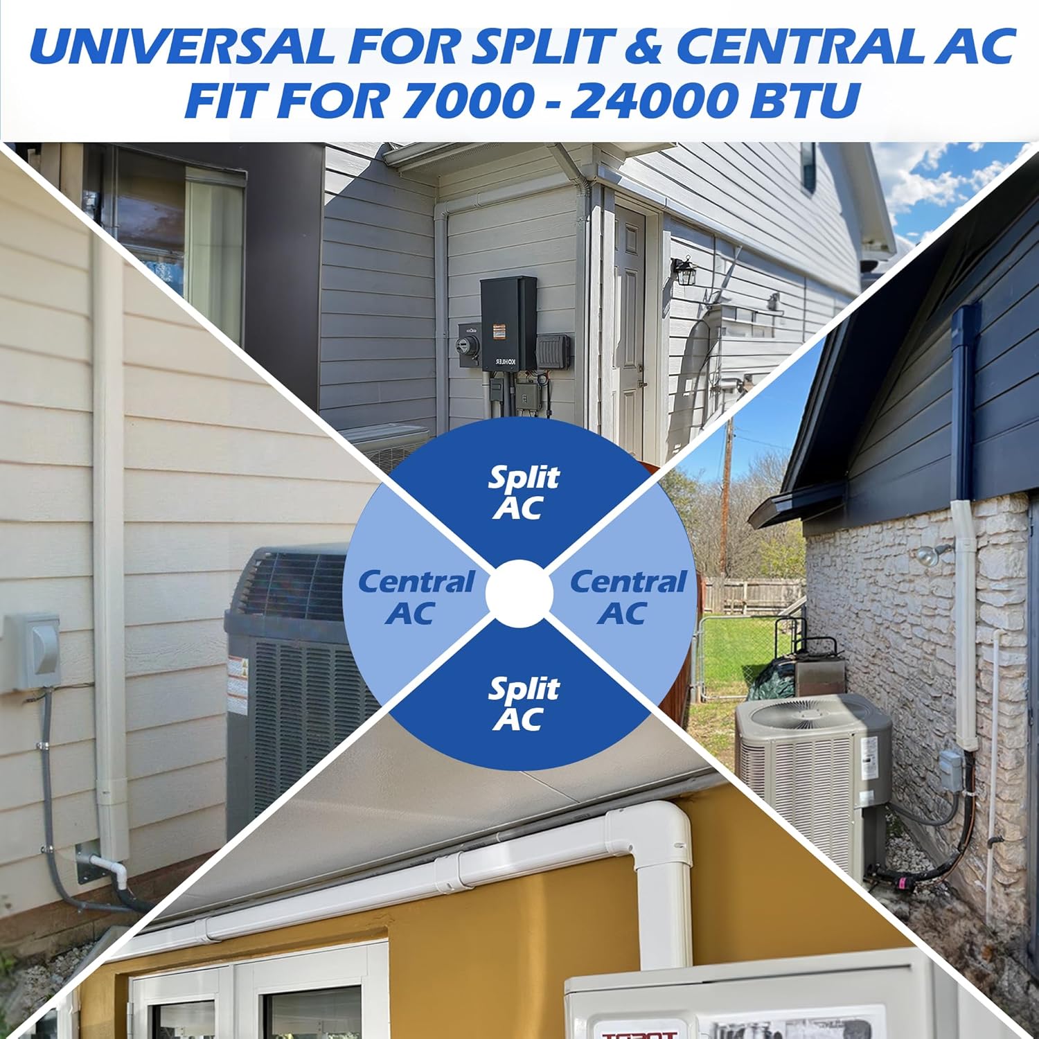 3'' 17 Ft [Quick Installation] PVC Decorative Line Cover Kit for Ductless Mini Split Air Conditioners, Central AC and Heat Pump Systems