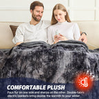 Manta Elétrica Aquecida OCTROT - Manta de Aquecimento em Sherpa de Lã para Sofá, Manta de Aquecimento de Pelo Sintético para Colo com Temporizador de 5 Posições e 10 Níveis de Aquecimento, Certificação ETL&FCC, para Adultos