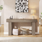 Tribesigns 63-дюймовый длинный консольный стол, деревянный прямоугольный стол за диваном, фермерский стол для прихожей, коридора, гостиной (натуральный)