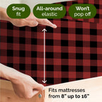 Komplet pościeli King Christmas Tree - Świąteczny wzór Xmas na lnie - Głębokie kieszenie - Dopasowany krój - 4 części - Bez zagnieceń - Wygodna i chłodząca świąteczna pościel zimowa - Łatwa w pielęgnacji - Przyjazna dzieciom