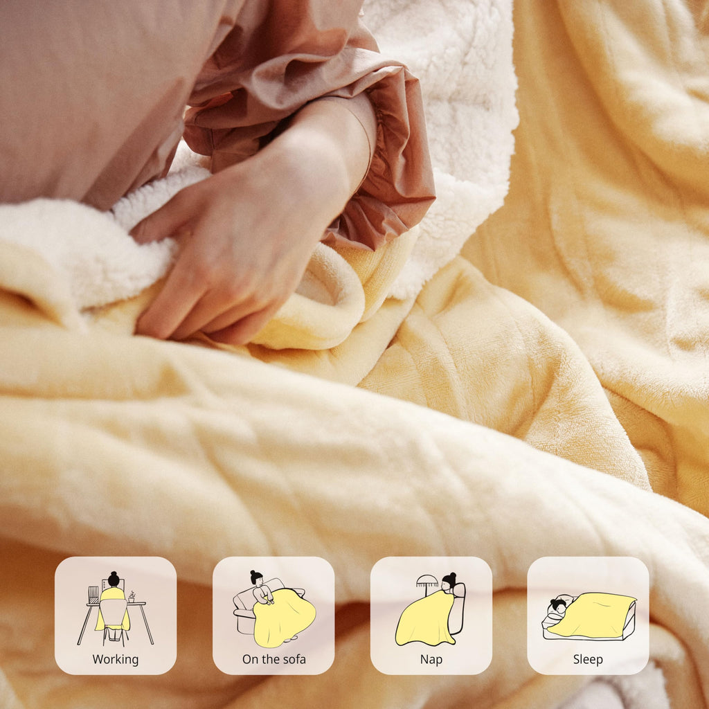 Opvarmet tæppe 50" x 60" - Opvarmet tæppe med 5 varmeniveauer og 3 timers automatisk slukning, maskinvaskbar, ETL &amp; FCC-certificering, overvarmebeskyttelse (Racoon) 