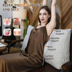 بالش پشتی بزرگ مثلثی Wellty Care با بالش رول سر، بالش تکیه‌گاه پشتی برای حمایت و استراحت در تخت با کاور قابل جدا شدن (خاکستری، دو نفره: 39x8x20 اینچ)