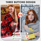 Elektrisch verwarmd deken, 50X60, verwarmingsdeken met 10 verwarmingsniveaus/8 uur automatische uitschakeling, marineblauw geruit Sherpa-dekenverwarmer voor volwassenen, wasbaar deken cadeau voor bank bed kantoor, ETL