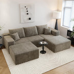 107.5" Cloud Sectional Couch with L-Shape Chaise,Modern Modular Sofa with Deep Seat, Upholstered Couches for Living Room Bedroom Apartments,No Assembly Required, (Black,Right Facing Chaise)