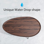 Oval Coffee Table, 2-Tier Coffee Table with Open Storage Shelf, 40" Modern Wood Center Table Tea Table for Living Room, Bedroom, Apartment, Dark Walnut
