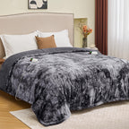 Manta Elétrica Aquecida OCTROT - Manta de Aquecimento em Sherpa de Lã para Sofá, Manta de Aquecimento de Pelo Sintético para Colo com Temporizador de 5 Posições e 10 Níveis de Aquecimento, Certificação ETL&FCC, para Adultos